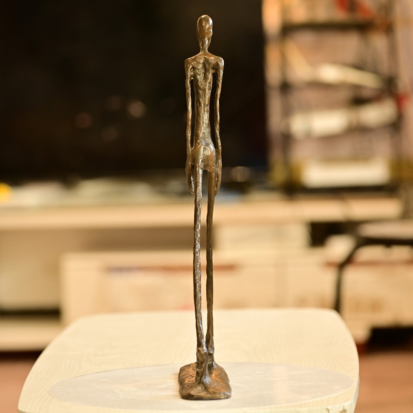 The Walking Man Brass Sculpture in Giacometti Style
