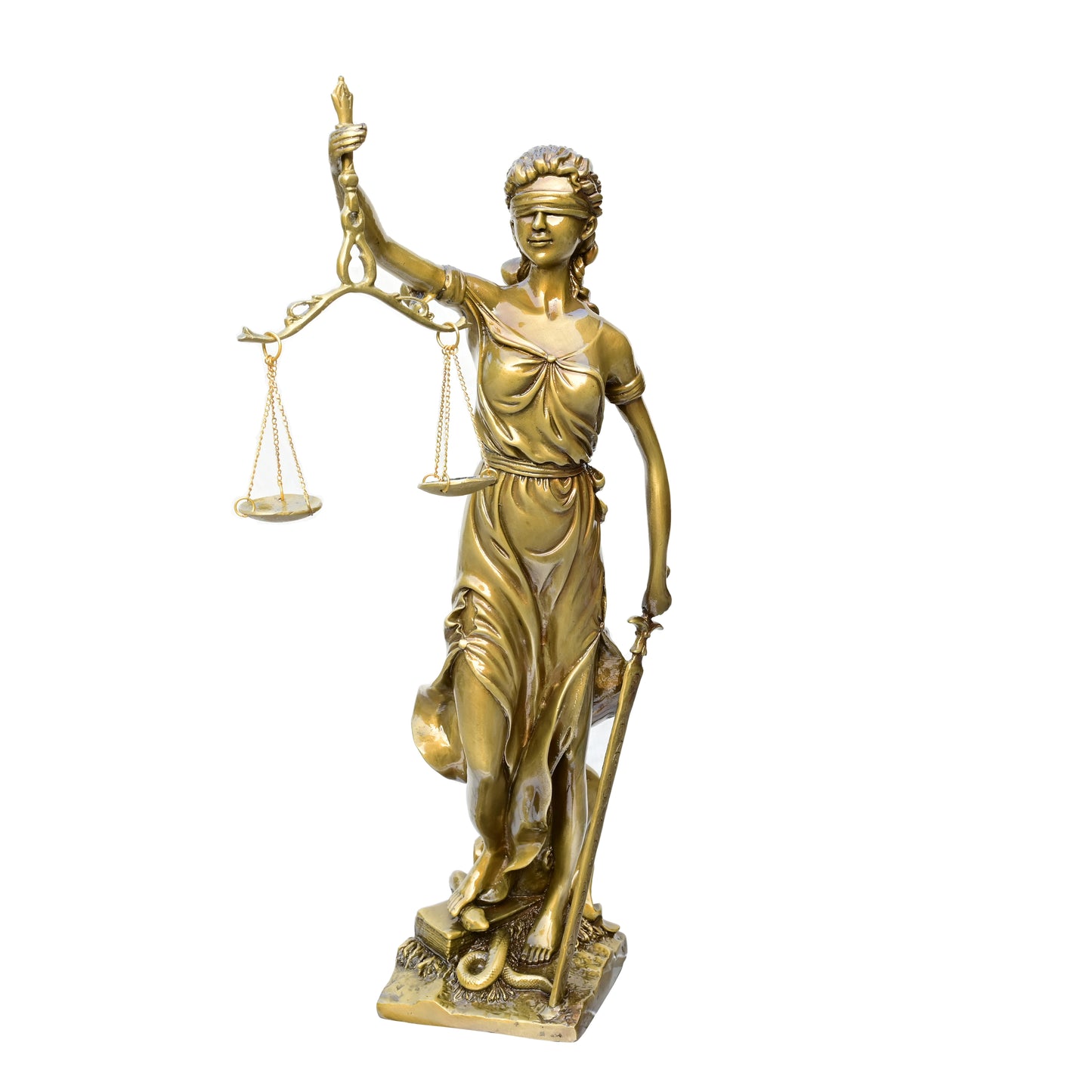 Blindfolded Lady Justice with Scales and Sword