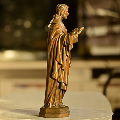 Sacred Heart of Jesus Brass Statue in Divine Compassion and Grace