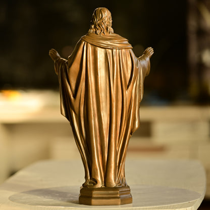 Sacred Heart of Jesus Brass Statue in Divine Compassion and Grace