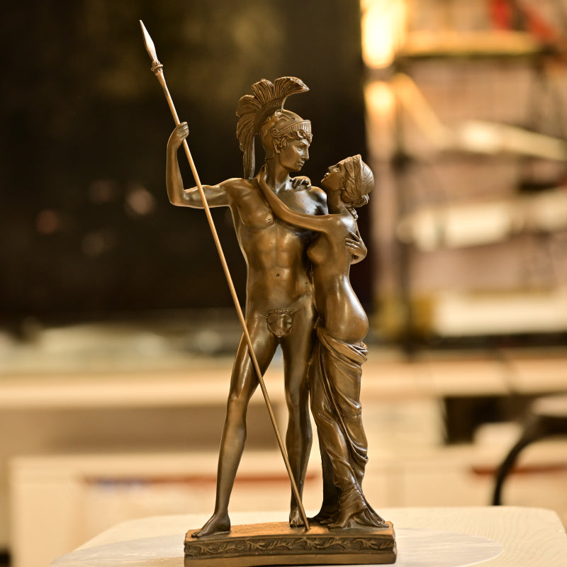 Mars and Venus Brass Sculpture of Love and War