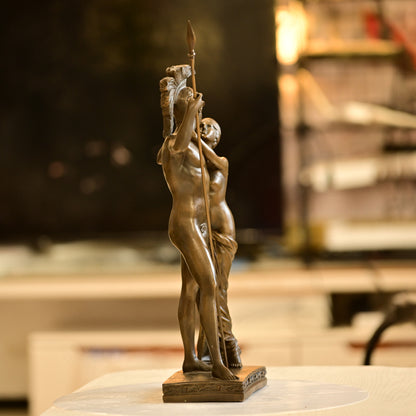 Mars and Venus Brass Sculpture of Love and War