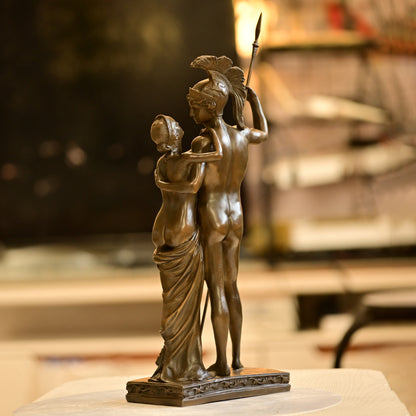 Mars and Venus Brass Sculpture of Love and War