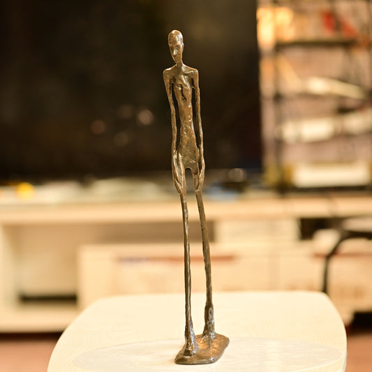 The Walking Man Brass Sculpture in Giacometti Style