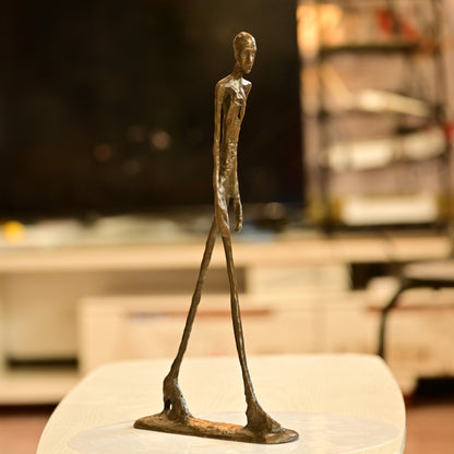 The Walking Man Brass Sculpture in Giacometti Style