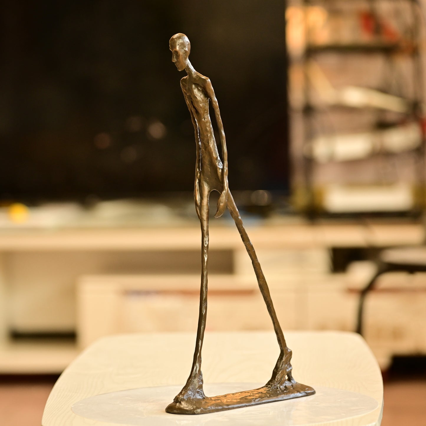 The Walking Man Brass Sculpture in Giacometti Style